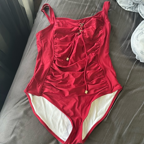 Amazon Red One Piece Bathing Suit - Picture 1 of 3